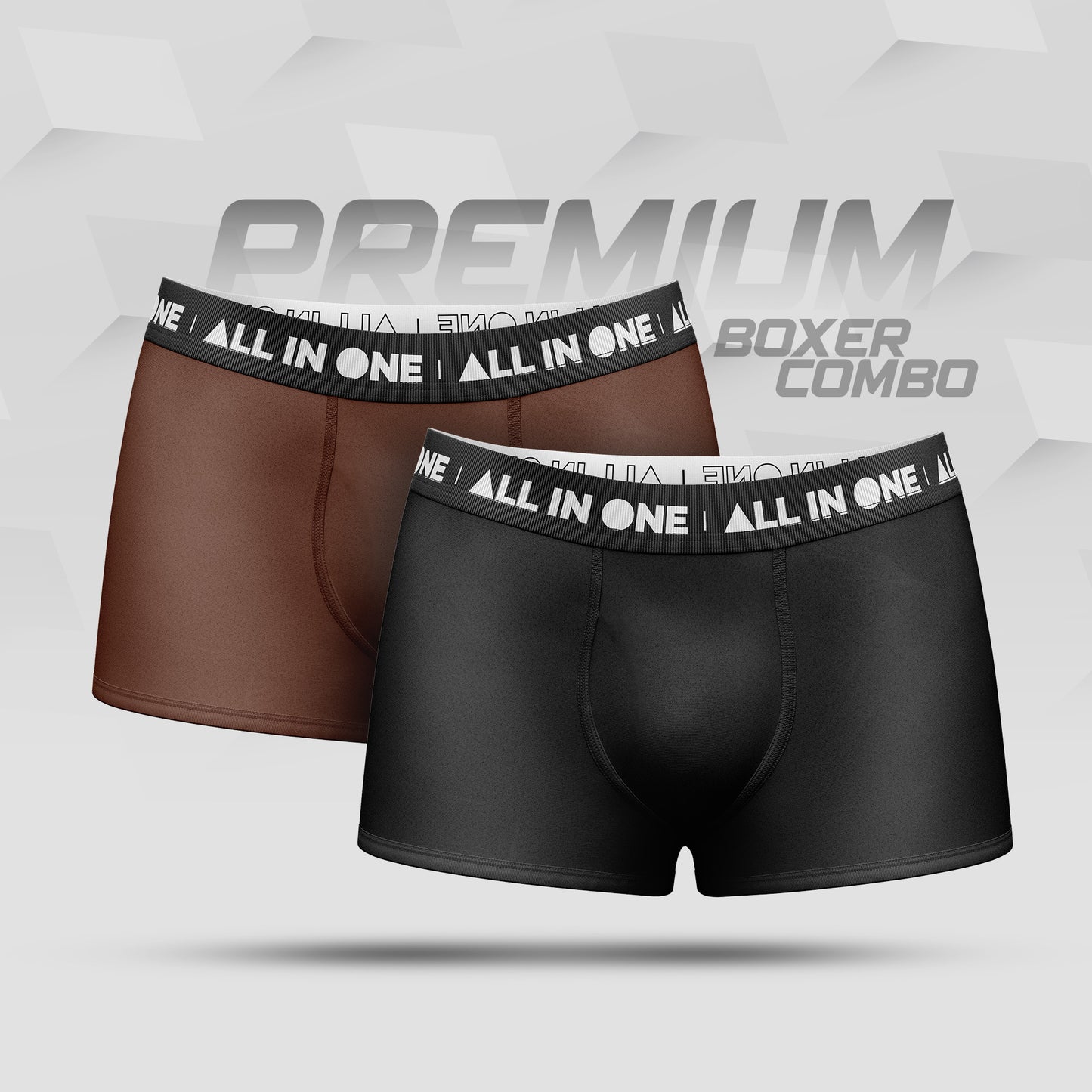 Mens Cotton Boxer Combo (Cappuccino & Black)