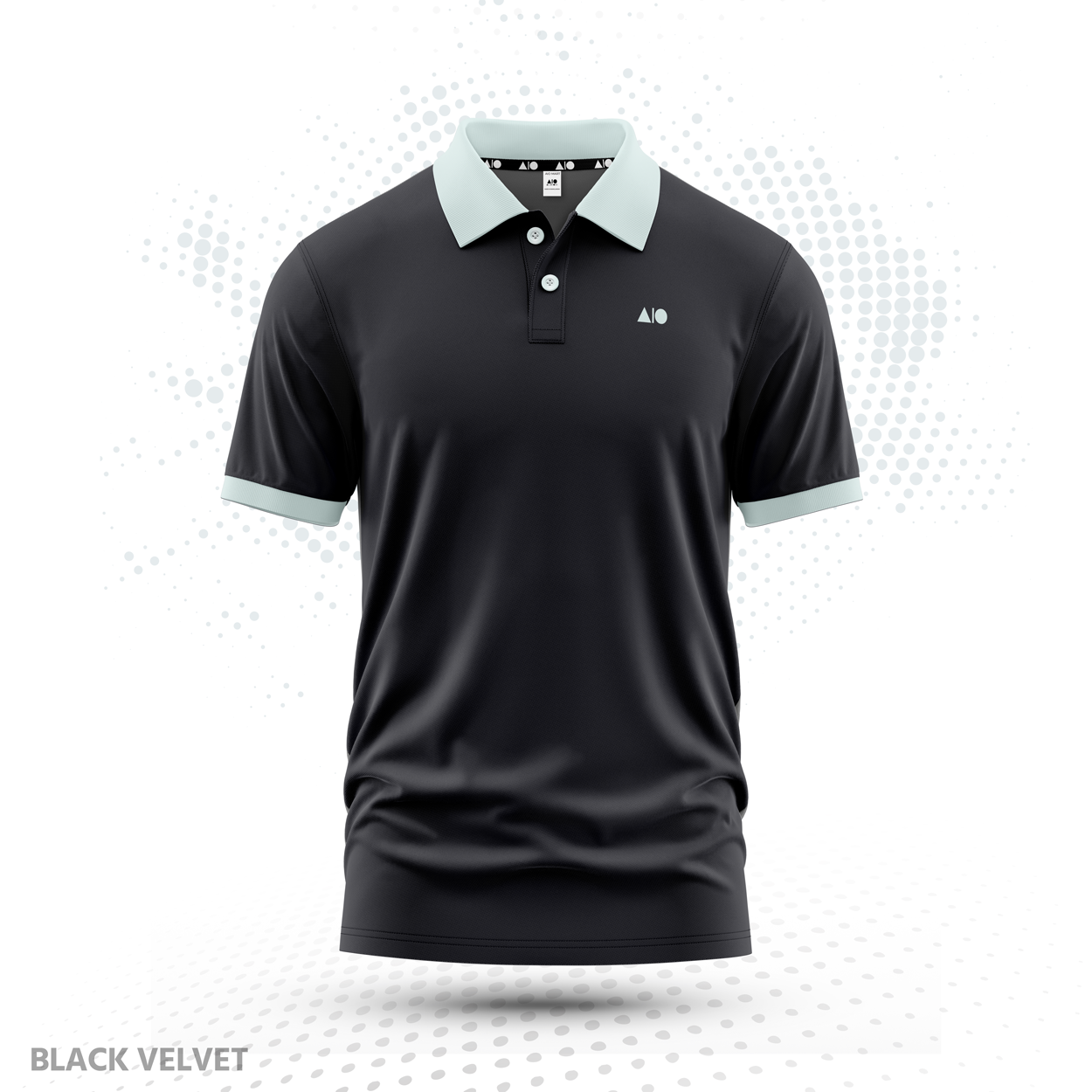 Men's Contrast Polo Shirt (Black Velvet)