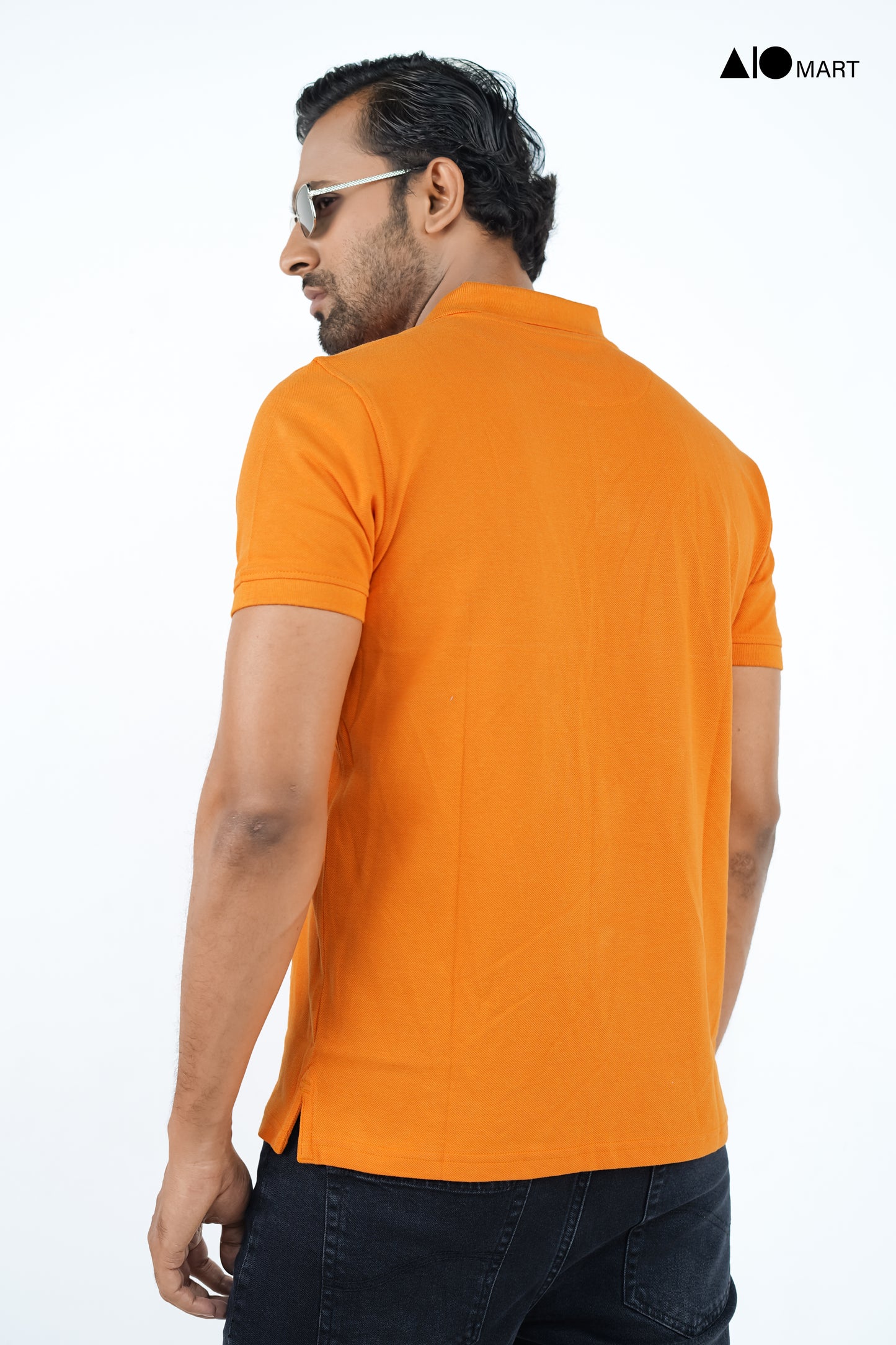 Men's Pique Cotton Polo Shirt (Orange)