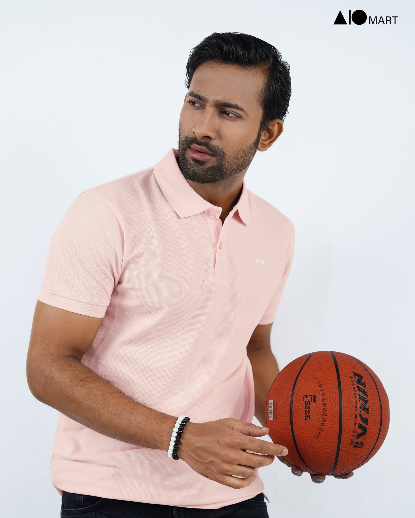 Men's Premium Polo Shirt (Chalk Pink)
