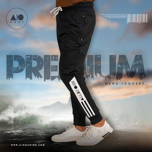 Men's Terry Cotton Joggers (Jet Black)