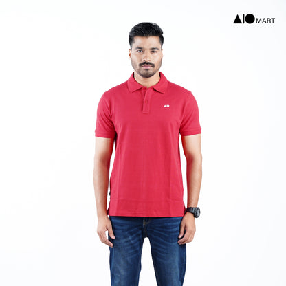 Men's Pique Cotton Polo Shirt (Red)