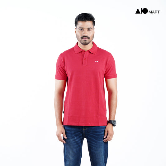 Men's Pique Cotton Polo Shirt (Red)
