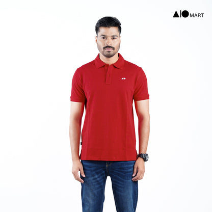 Men's Pique Cotton Polo Shirt (Red)