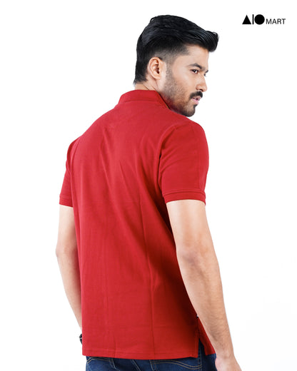 Men's Pique Cotton Polo Shirt (Red)
