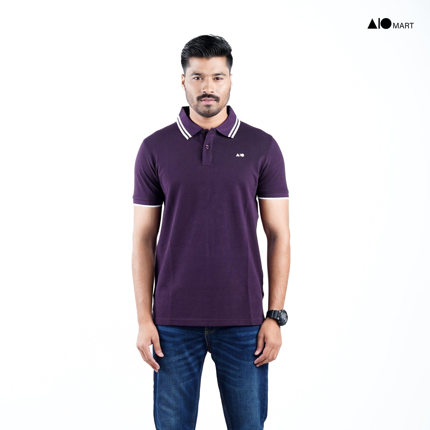 Men's Tipping Polo Shirt (Wine)