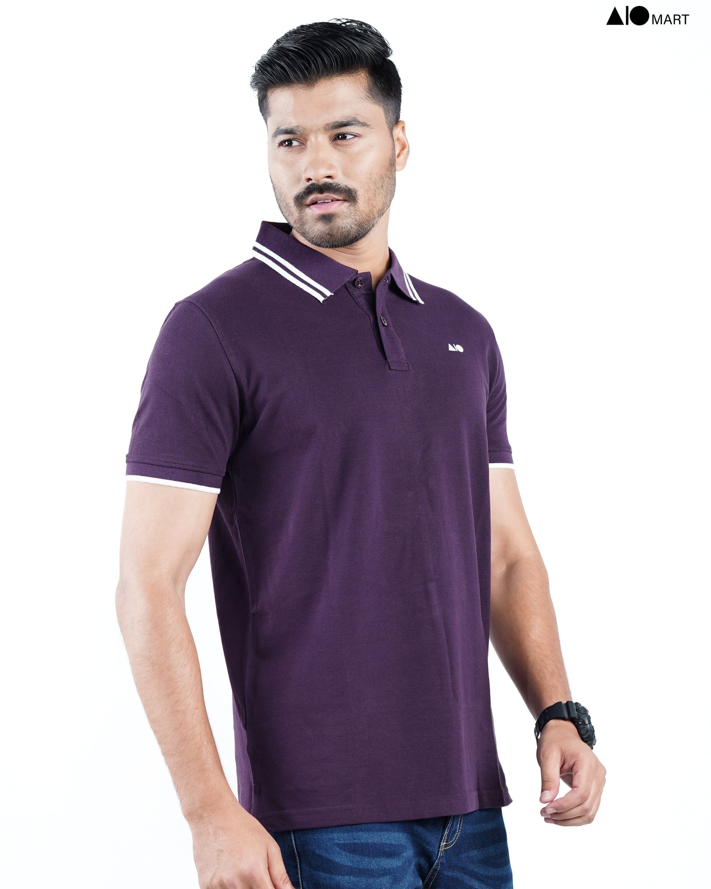 Men's Tipping Polo Shirt (Wine)