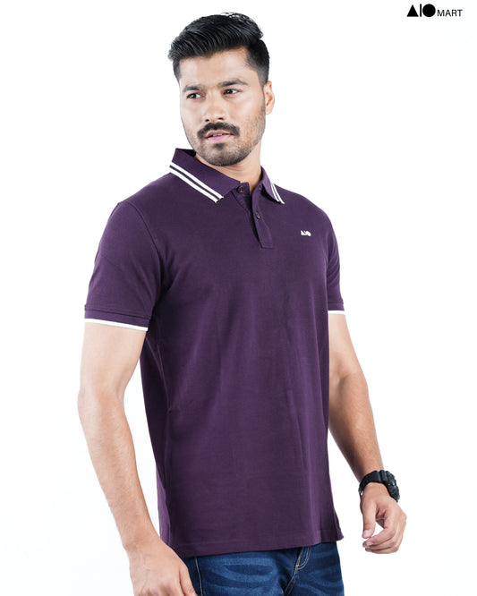 Men's Tipping Polo Shirt (Wine)