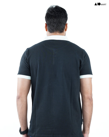 Men's Contrast Polo Shirt (Black Velvet)