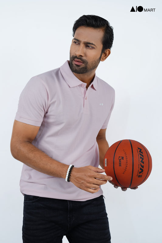 Men's Premium Polo Shirt (Chalk Pink)