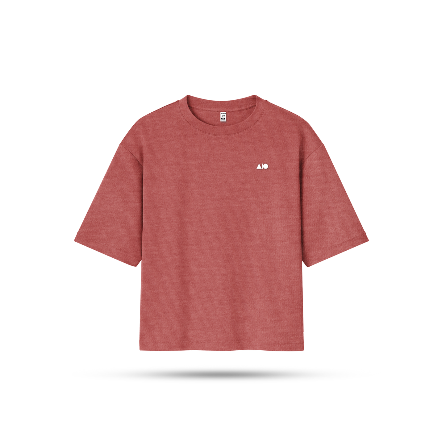 Mens Drop Shoulder T Shirt Brick Melange AIO Mart