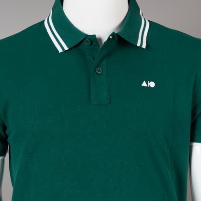 Men's Tipping Polo Shirt - Combo (Wine, Sky Blue & Forest Green)