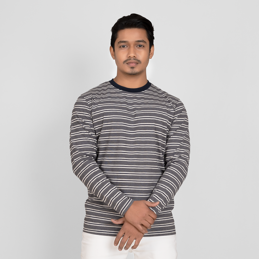 Mens Full Sleeve T-Shirt (Grey & Ash)