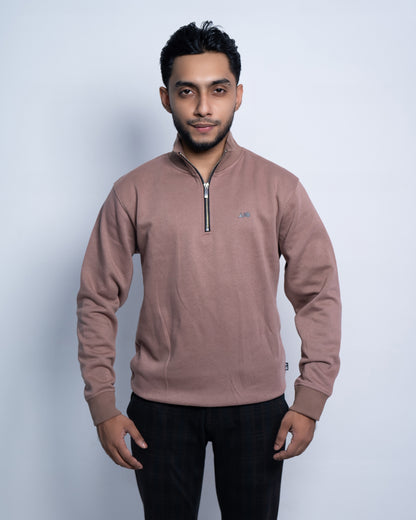 Short Zipper Sweatshirt - (Deep Stone)