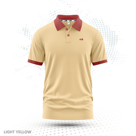 Men's Contrast Polo Shirt (Light Yellow)