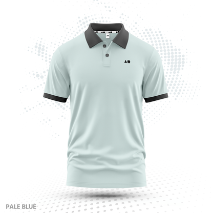 Men's Contrast Polo Shirt (Sky Blue)