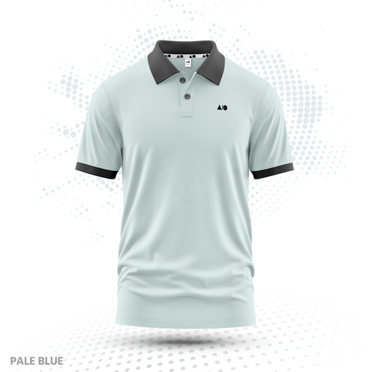 Men's Contrast Polo Shirt (Sky Blue)