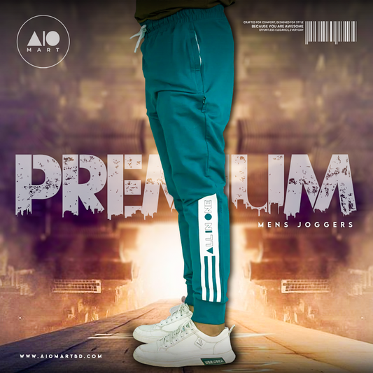 Men's Terry Cotton Joggers (Teal)