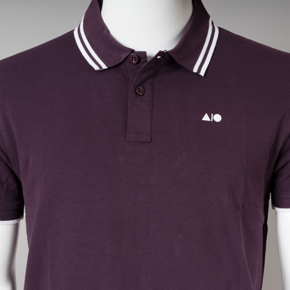 Men's Tipping Polo Shirt (Wine)