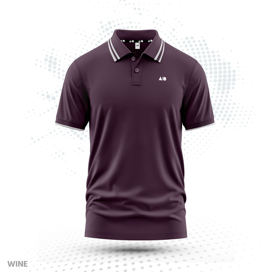 Men's Tipping Polo Shirt (Wine)